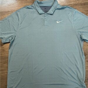 Nike Men’s Light Blue Polo with Micro Dot Pattern
